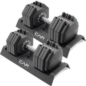 CAP ADJUSTABELL Adjustable Dumbbell Weights Multiple Handle Options, Pair, 55 lb - Chrome Handle
