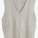 Sweater Vest Women's V-Neck Sweater Tank Tops Pullover Cable Knit Vest Solid Color Sleeveless Loose Fit Sweater Top Size S/M