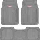 Motor Trend FlexToughXL Floor Mats for Cars Full Set, All-Weather Rubber Automotive Floor Mats, Waterproof Heavy Duty Car Mats, Flexible Floor Liners for Car Truck Van SUV, Car Floor Mats (Gray)