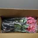 2 Pack Artificial Geranium Flowers Topitary Trees for Outdoors, UV Resistant Geraniums Potted Bushes Look Real Silk Faux Plants for Front Door Garden Porch Planter Farmhouse Home Decor (Peach Red)