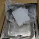 Ice Food Serving Display Tray with Clear Roll Top Cover & 2 Stainless Steel Tongs, Chilled Buffet Server Food Display Platter with 3 Ice Packs for Seafood, Parties, Catering & Hotel
