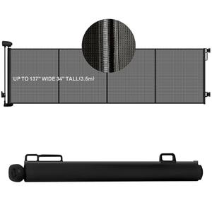 Extra Wide Retractable Baby Safety Gates Extends to 137" Wide 34" Tall, Large Mesh Dog Pets Gate with Reinforced Strip for Stair Doorway Hallways Indoor Outdoor, Easy Install, Hardware Mount