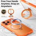 TORRAS Ostand Q3 Spin for iPhone 17 Pro Case, 360 Magnetic Stand, Fit for MagSafe, Camera Control, Built-in Kickstand, 4X Military-Grade Shockproof Slim Phone Case for iPhone 17 Pro, Cosmic Orange
