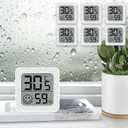 6 Pack Mini Humidity Meter Hygrometer, Room Thermometer Indoor Digital Temperature and Humidity Monitor for Home House Office Garden and Cellar