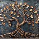 fzxwyishu Tree of Life,Tempered Glass Backsplash For Kitchen Behind Stove,Easy to Clean Kitchen Sink Cover Splash Guard, Home Kitchen Dcor (grey, 30"x20"(76.2x50.8cm))