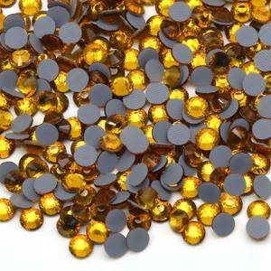 Hotfix Rhinestones Flatback Glass Rhinestone 3000PCS SS10 2.7-2.9MM Round Gems for Nails Art Glitter Crystals Stone DIY Bags Clothes Shoes (Golden Yellow)