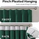 DECOVSUN Green Pinch Pleated Curtains Blackout 84 Inch Length 2 Panels Set for Bedroom, Thermal Summer Heat Blocking Black Out Curtains 84 Inch Long for Living Room,Green 42X84