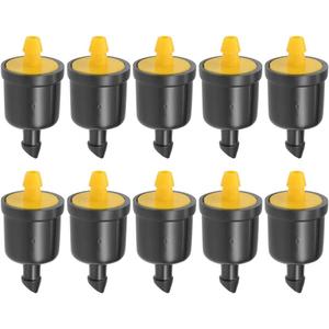uxcell Pressure Compensating Dripper 5 GPH 20L/H Emitter for Garden Lawn Drip Irrigation with Barbed Hose Connector Plastic Yellow 50pcs