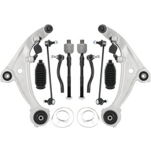 10pcs Front Lower Control Arms Suspension Kit w/Ball Joints, Tie Rods, Sway Bars Compatible with 2007-2013 Nissan Altima