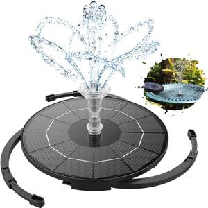 AISITIN 3.5W Solar Fountain Pump for Water Feature Outdoor DIY Solar Bird Bath Fountain with Multiple Nozzles, Solar Powered Water Fountain for Garden, Ponds, Fish Tank and Aquarium (Black)