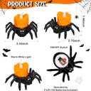 6 PCS Halloween Tea Lights Candles, Battery Operated Halloween's Flameless LED Candles, Spider Tealights Spooky Electric Flickering Fake Candle for Halloween Party Decorations