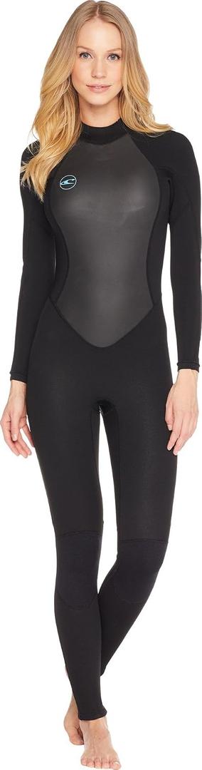 O'Neill Women's Reactor-2 3:2mm Back Zip Full Wetsuit, Lightweight Warmth and Flexibility for All Water Activities, Black/Black, 8