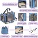 Mr. Pen- Pet Carrier, 17.5" x 11.2" x 11.5", Medium Size, Blue, Portable Travel Carrier for Small Pets, Cats & Small Dogs, Breathable Mesh, Safety Inner Leash, Side Pocket & Padded Shoulder Strap