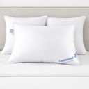 Continental Bedding Siberian Goose Down Pillow 800 Fill Power White Goose Down 400 Thread Count 100% Cotton Shell Soft Medium Firm Loft Options Handcrafted in USA, King with Protector
