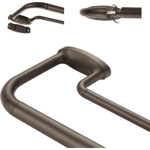 Double Curtain Rods, Wrap Around Curtain Rod for Windows, Internal Splicing 1'' Front and 5/8'' Back Adjustable Curtain Rod with Aluminum Finials and Brackets (Dark Bronze, 28-86")