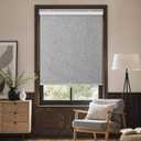 GENIMO 100% Blackout Roller Window Shades, Window Blinds Cordless with Thermal Insulated, UV Protection Fabric, Mini French Door Blinds for Home, Bedroom, Office, Grey, 70" W X 72" H