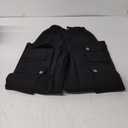 Girl's Elastic High Waist Cargo Pants Wide Leg Trousers with Flap Pocket, 3-14 Years (9-10 Years, Black)