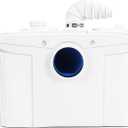 1200W Macerator Pump with PCB Function Toilet Pump Utility Sink Pump Upflush to 39.4FT 2800GPH Macerating Toilet System with 4 Water Inlets 2 Outlets for Toilet Sink Shower Laundry Kitchen Basement