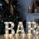 IFDGCTK Led Light Up Letters, LED Marquee Letter Lights BAR Sign, Decorative Led Numbers Light, Battery Powered Letter Sign Lights for Bar Decor-Warm White