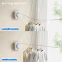 MUSTORN Retractable Clothesline Indoor, Non-Sagging Outdoor Clothes Line Retracting Heavy Duty Clothes Drying Laundry Line Wall Mounted Stainless Steel Line-15.1 Feets(Square-White)