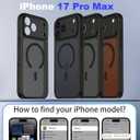 2 x for iPhone 17 Pro Max Case, Translucent, Camera Protection, Black | Solid Matte Back Cover, MagSafe Compatible, All Around Shockproof, Slim & Comfortable Grip, Smooth & Anti-Fingerprint