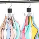 2 Pack Tank Top Hanger, Bra Hangers for Closet Organizer Max 36 Storage Capacity, Space Saving 360Rotatable Metal Bra Organizer, Closet Organizers and Storage for Tank Top, Bras, Scarf, Purse etc.