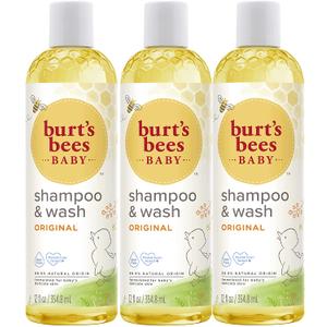 Burt's Bees Baby Shampoo & Wash, Tear Free Soap, Baby Care, Original,12 Ounce (Pack of 3)