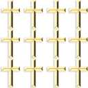 Bright Creations Gold Cross Lapel Pins, Enamel Pin Set (1 inch) - Pack of 12