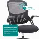 DUMOS Drafting Chair for Standing Desk, Counter Height Adjustable, Flip-up Arms, Ergonomic Mid Back Mesh Rolling Work Swivel Office Computer Chairs with Wheels, Black