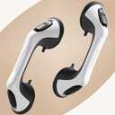 2 Pack 12 Inch Grab Bars for Bathtubs and Showers for Seniors, Heavy Duty Shower Handle for Elderly, Suction Cup Removable Handrails Handicap Bath Grip Bathroom Safety Grips (Black and White