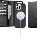 Compatible with Magsafe Magnetic 2 in 1 Detachable iPhone 13 Pro Wallet Case with Card Holder Credit Slots Men Women,PU Leather RFID Blocking Flip Kickstand for Apple 13 Pro 6.1",Black