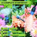 Bonviee 247FT Drip Irrigation System, Automatic Garden Watering System Kit with 50FT 5/16 & 1/4 Drip Tubing, Quick-to-Connect Fittings, Adjustable Drip Emitters for Raised Beds, Greenhouse, Lawn