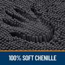 OLANLY Toilet Rugs U-Shaped 20x20, Extra Soft Absorbent Chenille Contour Bathroom Rugs for Toilet, Dry Quickly, Machine Washable, Non-Slip Bath Mat, Dark Grey