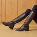 Franco Sarto Womens Gisella Mid Calf Boot Black Leather 7 M (Black)