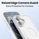 2 x Compatible with Magnetic Matte Clear Case for Phone 17Tough Drop-Resistant Design, Anti-Yellow, Shockproof, Slim Transparent Cover (White)