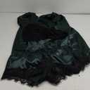 WDIRARA Women' Silk Satin Pajamas Set 4pcs Lingerie Floral Lace Cami Sleepwear with Robe (3X-Large, Dark Green Black)
