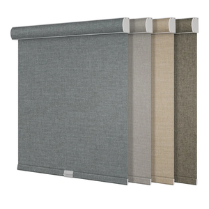 Boolegon Blackout Roller Shades for Windows,Cordless,Linen Fabric,Roller Blinds,Thermal Insulated Fabric UV Protection,Window Shades for Home,Office,Bedroom,Door,Blackout-Gray,Custom Size