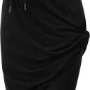 JACK SMITH Women's Stretchy Knee Length Skirts Athletic Skorts for Woman Drawstring Waist with Mesh Shorts Pockets (Black, M)