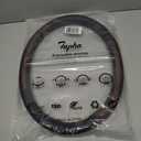 Microfiber Leather 15" Universal Fit Car Steering Wheel Cover, Elastic Nonslip Breathable and Odorless, Black & Brown