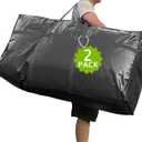 66 Gallon Extra Large Storage Bags, Huge Moving Bags Heavy Duty with Zipper and Stronger Handles, Big Foldable Duffle Bag for Travel - Storage Totes Moving Boxes for College, Christmas Tree, Bedding (250L, 2 Pack, Black)
