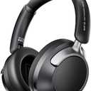 Wireless Headphones Over the Ear, Noise Cancelling Headphones, Bluetooth Headphones, Bluetooth V6.0 Headset with Low Latency Gaming & Movie Modes, 1000mAh Long Battery Life, External Mic, Black