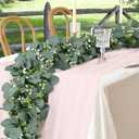 Eucalyptus Garland 6FT Artificial Ivy Greenery Fake Silver Dollar Eucalyptus Leaves Vines Table Decor Green Vine Spring Artificial Vines for Home Mantle Party Decor Indoor/Outdoor (4)