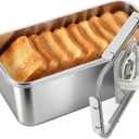 ANYPROLUS Bread Box Stainless Steel Bread Storage for Homemade Bread, Dishwasher Safe Bread Containers Storage Airtight Loaf, Airtight Bread Storage Container with Lid and Handle (silver)