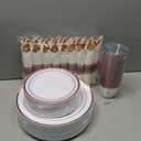 700 Piece Rose Gold Plastic Dinnerware Set for 100 Guests