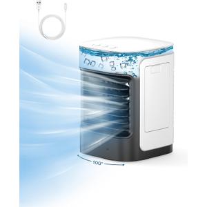 Portable Air Conditioners, Personal Air Conditioner for room, Portable AC Unit Swamp Cooler with 100 Oscillation, USB Powered Mini Air Conditioner for Tent Camping Bedroom,Black-7