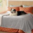 Bedsure Waterproof Blanket for Bed - Sherpa Fleece Waterproof Dog Blankets for Large Dogs, Pet Blankets for Bed/Couch/Dog Crate, Soft Plush Reversible Furniture Protector, Twin, 80"x60", Light Grey