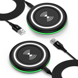 Android Wireless Charger Samsung Fast Wireless Charging Pad for Samsung Galaxy S26 Z Flip7 Z Fold7 S25 Edge S24 Ultra S23 S22,2 Pack 15W Cordless Charger Station for iPhone 17 16 15,Pixel 10 9a 9 8 7