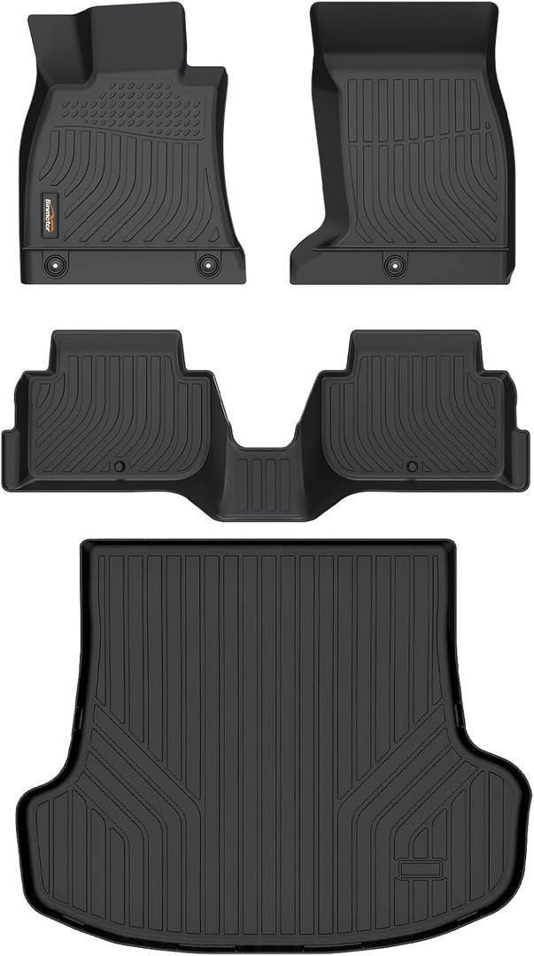 Binmotor-Floor Mats & Cargo Liner for Kia Stinger AWD 2018-2024, All Weather Car Mats TPE Liners for Kia Stinger AWD Accessories Mats Trunk Mat-Black