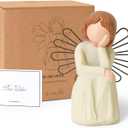 Thinker Statue for Home Decor, Bookshelf Decor Graduates Students Teachers Readers Aesthetic Thinker Angel Figurines for Library Home Office Desk