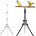 Wood Bird Training Perch Stand - 16-63 Inch Height Adjustable Bird Perch, Parakeet Perches Indoor and Outdoor Parrot Stands, Natural Pepper Wood Parrot Perches Toy